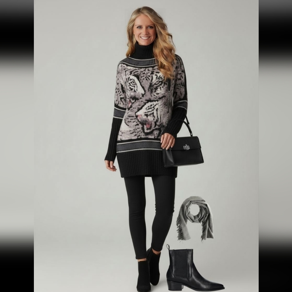 Cose Cosi Animal Print Sweater Dress - Picture 8 of 11